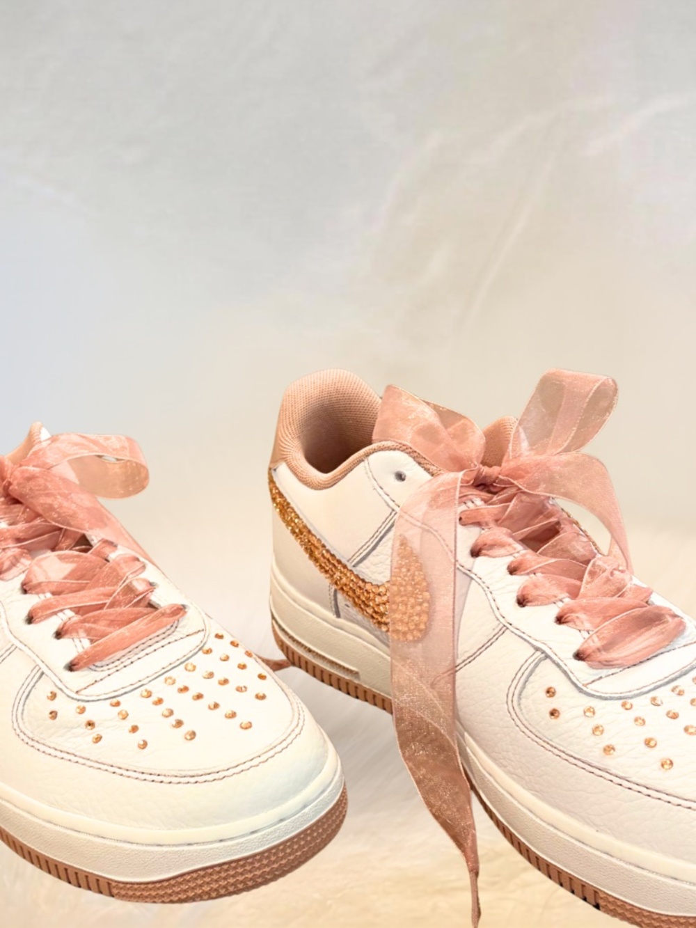 Sparkle Treatment Custom Nike Air Force 1 - Rose Gold Full-Detail Bling NWT